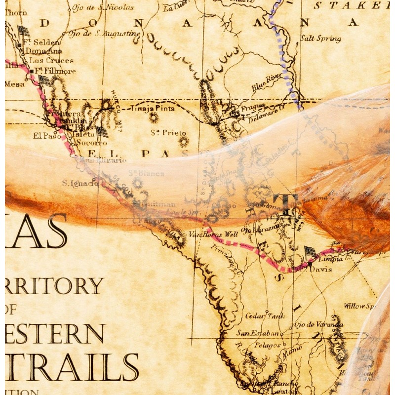 Texas Map Store 1876 Great Texas & Southwestern Cattle Trails