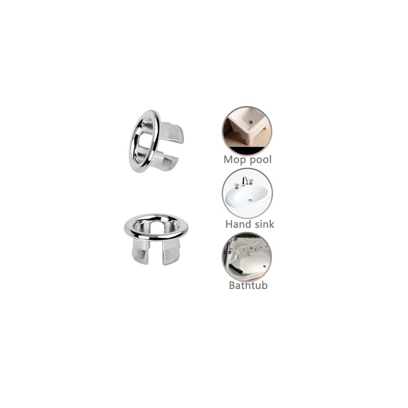 4 Pack Bathroom Basin Sink Round Hole Trim Chrome Overflow