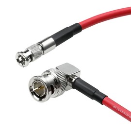 Alvin's Cables Micro BNC to BNC Cable 12G-SDI High Speed 4K UHD Video Coaxial Cable, Right Angle BNC 75 Ohm Ultra-Soft for Blackmagic Video Assist 5" Monitor,Red 50CM|19.7inches