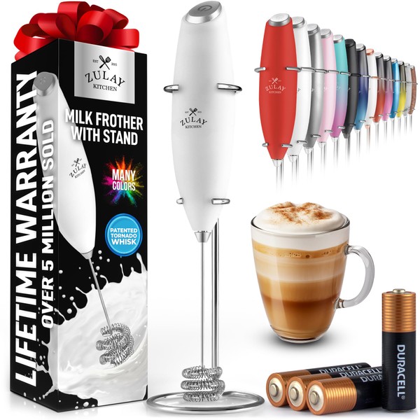 Zulay Kitchen Zulay Kitchen Tornado Whisk Milk Frother with 4