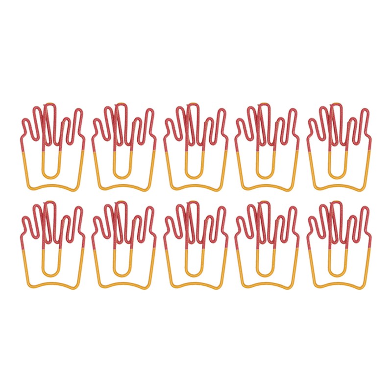 100Pcs Paper Clips Cute French Fries Shape Electroplating Process Lightweight