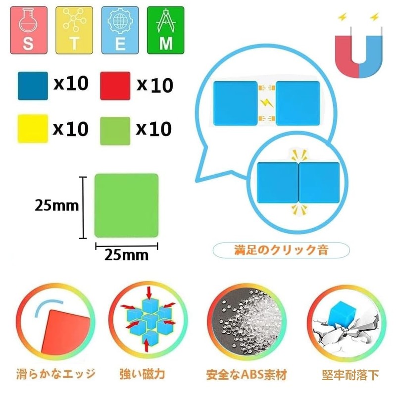 BESOO Magnetic Cube, 3D Puzzle, STEM Educational Kit, Building Blocks,