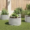 CHARMMA Garden Raised Bed Silver Galvanized Steel,Pots & Planters-45520