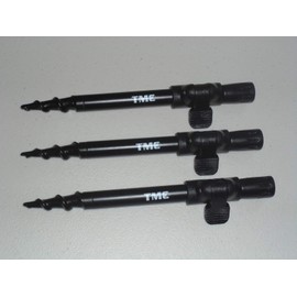 3 x Fishing Spiral Point Easy Screw Banksticks 15cm-25cm. 16mm diameter, clamp