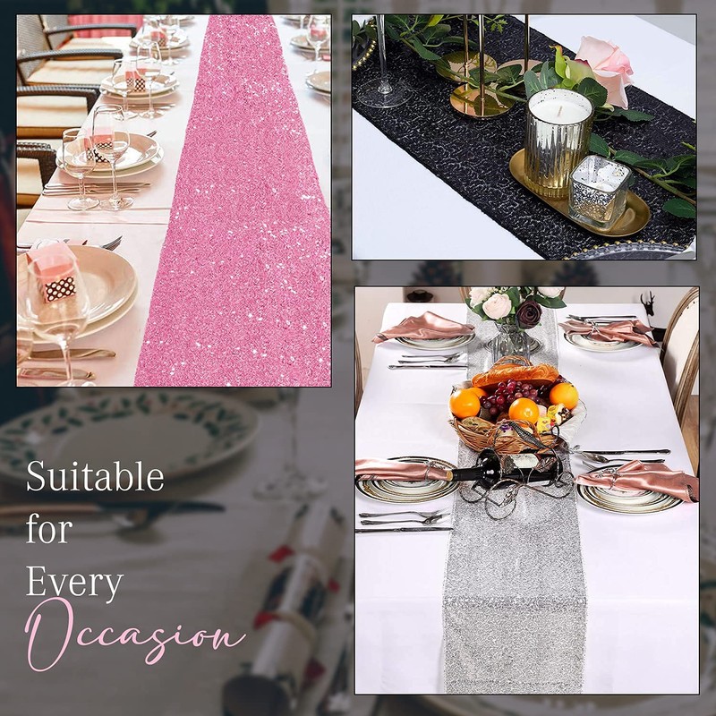Trimming Shop 11x108 Inch Shimmer Sequin Table Runner Glitter Table