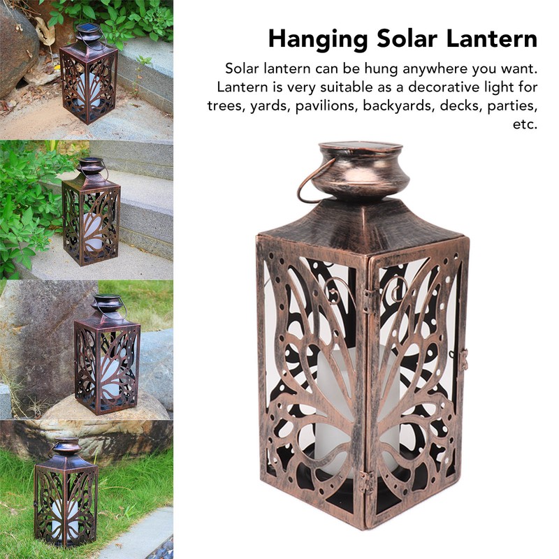 LED Solar Lantern Outdoor Hanging Hollow Out Butterfly Solar Light