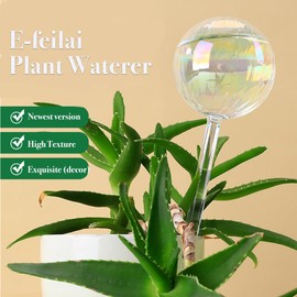 E-feilai Plant Watering Globes,Glass Watering Devices,Self-Watering System Spikes, Automatic Plant Waterer,Self Watering Plant Bulbs Insert [3 Pcs]