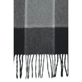 SEECOSY 100% Cashmere Scarf - Plaid Tartan Warm Soft Scarf Gift for Men Women, Black and dark grey