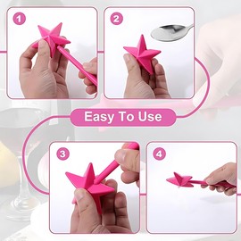 XUZOPIM Pack of 4 Spice Shakers, Salt and Pepper Shakers, Magic Wand, Salt and Pepper Shakers Star, with Funnel, Magic Wand, for Kitchen, Spices, Salt Dispenser, Restaurant, Spice Bottle