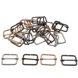 YIGUANXIN 60Pcs Slides Buckle Metal Rectangle Adjuster Triglides Slides Buckles, Metal Buckle for DIY Accessories (25mm, Sliver, Bronze, Gold, Gun-Black)
