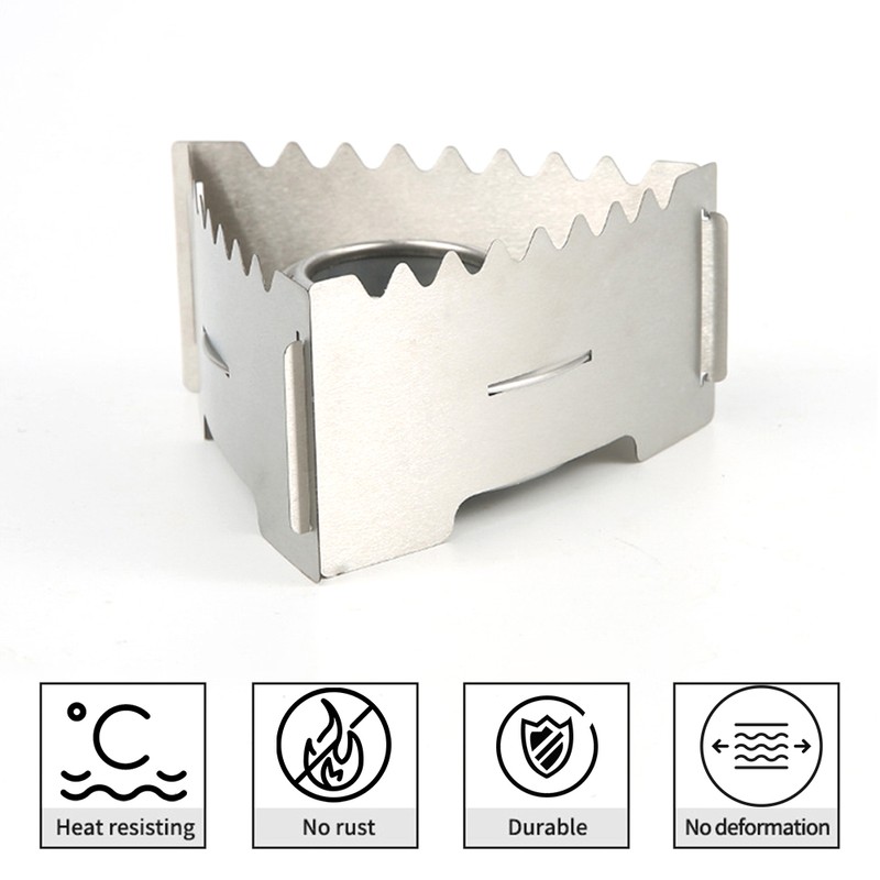 Stainless Steel Outdoor Windproof Alcohol Stove for Camping Cooking Picnic