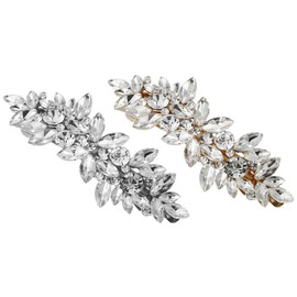 IWOWHERO 2pcs Rhinestone Hair Clips for Luxurious Spring Hairpins Barrette Hair Accessories Alloy Material Comfortable Non Painful Hold for Weddings Parties Everyday Styles
