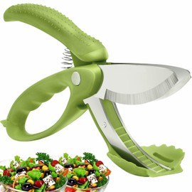 Pinzas de ensalada para lanzar y picar, picador de ensalada, tijeras de ensalada de cocina resistentes, herramienta multifuncional de corte de ensalad