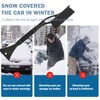 langyoujia Car Ice Scraper with Broom, 2-in-1 Car Ice Scraper