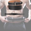 Leather Contoured Weightlifting Belt with Steel Roller Buckle Support Powerlifting