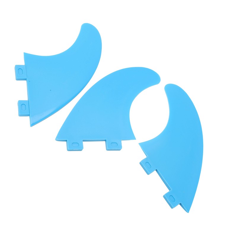 3Pcs Surfboard Fins Nylon Plastic Blue Thruster Fin Surfing Board