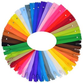 Tweal Nylon Zips 23cm 25 Colors Nylon Zips for Sewing and Crafts
