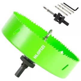 HLOFIZI 6-1/4 Hole Saw 6.25 Bit HSS Bi-Metal Cutter for Wood Metal Drywall Sheetrock ...