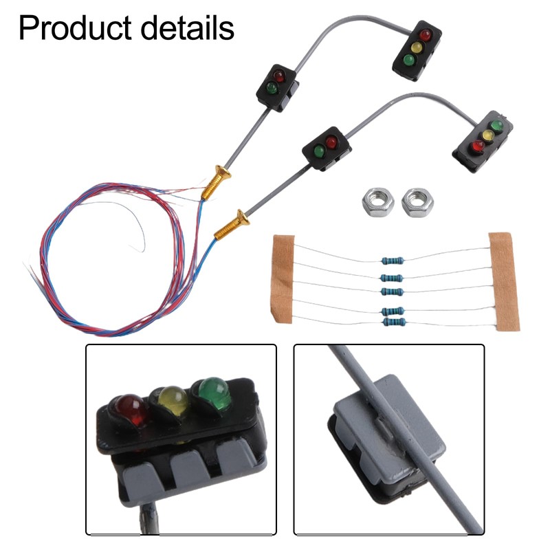 2PCS Model Railroad Train Signals, 3-Lights Block Signal HO Scale