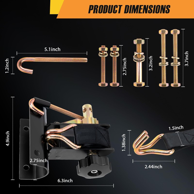 Ladder Rack Ratchet Straps, Truck Rack Straps, Lumber Rack Tie