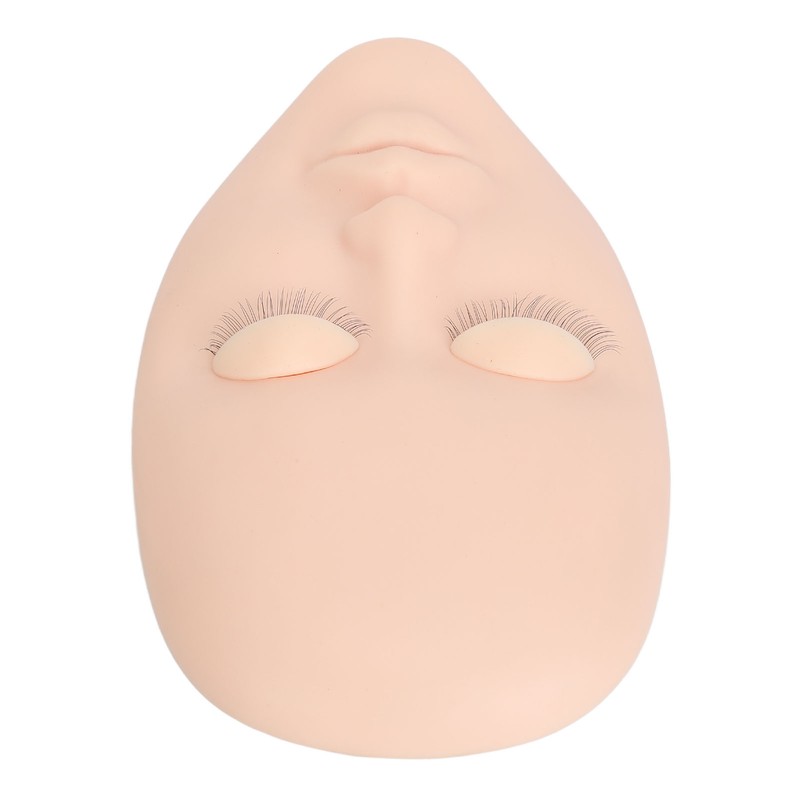 Eyelash Extension Mannequin Head with 6 Pair Replacement Eyelids Soft