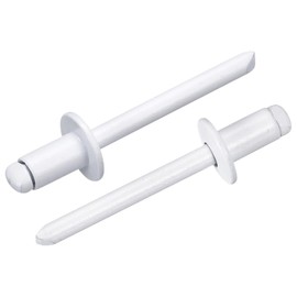sourcing map 50Pcs 1/4"x3/8" Aluminum Dome-Head Blind Rivets, Open-End Type Blind Rivets for DIY, Sheet Metal, Automotive Repairs, Furniture, Boat, and Duct Work (White)