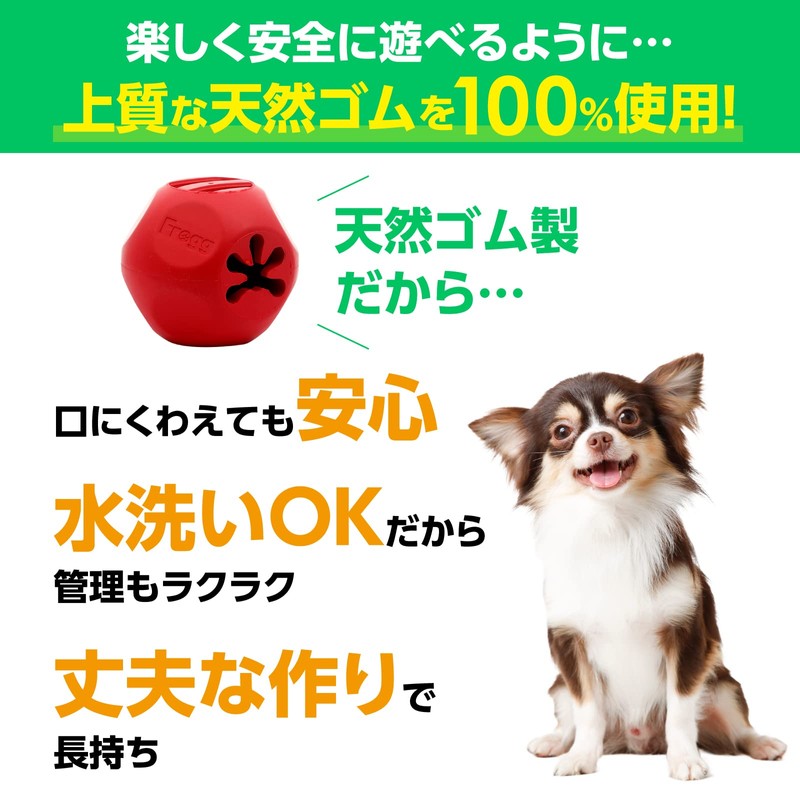 Frogg Frog Natural Rubber Ball Firm Dog Toy Stuffable (Bobbley