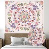 Boho Floral Mandala Tapestry for Bedroom Aesthetic Flower Cute Large