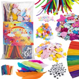 RAINFLOW Arts & Crafts Supplies - Craft Kit,Craft Supplies & Materials,Craft Supplies,Craft Set for School,Classroom,Family, Party, DIY, Art Creation, Holiday Decoration
