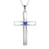 ONEFINITY Cross Necklace 925 Sterling Silver Origami Cross Birthstone Pendant