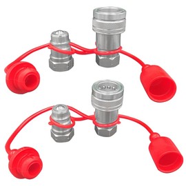 1/2" NPT Hydraulic Quick Connect Tractor Couplers,ISO 5675 Ball Pioneer Style Hydraulic Quick Coupler w/Dust Caps 2 Sets,DecoHongDi