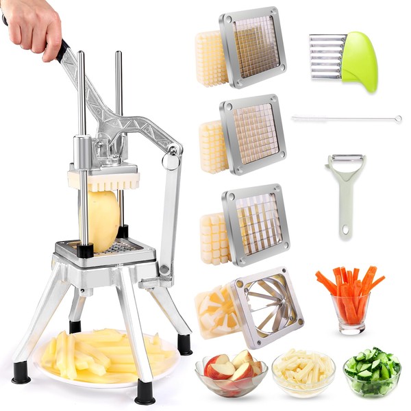 Ezcasch French Fry Cutter Commercial Potato Chopper Stainless Steel Vegetable