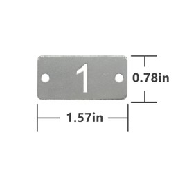 StayMax Rectangle Metal Hollowed Numbered Tags Stainless Steel Number Key Tags (1-10)