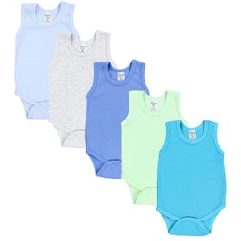 TupTam Baby Boys' Underarm Bodysuit - Soft Baby Bodysuit in Pack of 5 Made of Cotton, Body Baby Plain Colours Oeko-Tex Certified, Colour mix 2