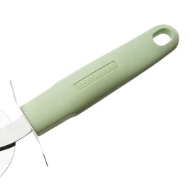 Fackelmann Ecolution Pizza Cutter - Pizza Roller Made of Stainless Steel, Wood Fibres and Organic Plastic - 20 cm x 7.5 cm Pizza Wheel in Mint Green