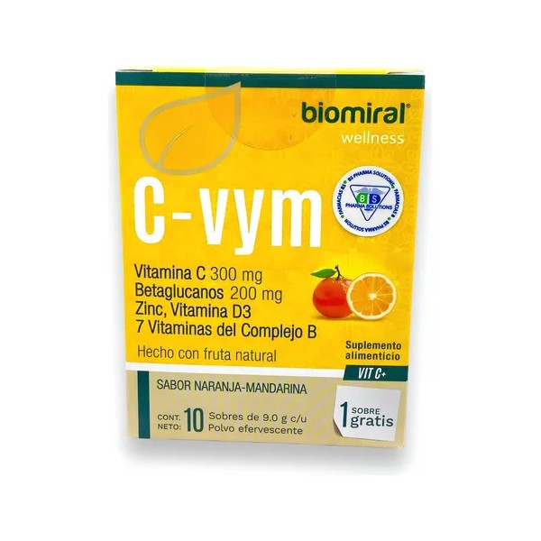 C-vym Polvo Efervescente C/10 Sobres (vitamina C) Sabor Naranja