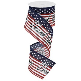 Stars & Stripes Thank You for Your Service - Cinta con cable (6,3 x 10 yardas)