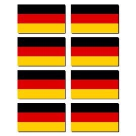 Stickers: 100 x 60 mm, Pack of 8 – Germany Flag – for Car, Laptop and More – for Car, Suitcase, Laptop and More