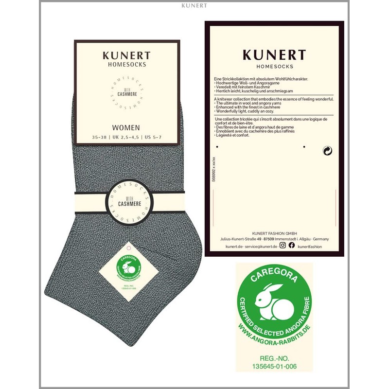 KUNERT Women's home socks without rubber threads, knitted socks, Light