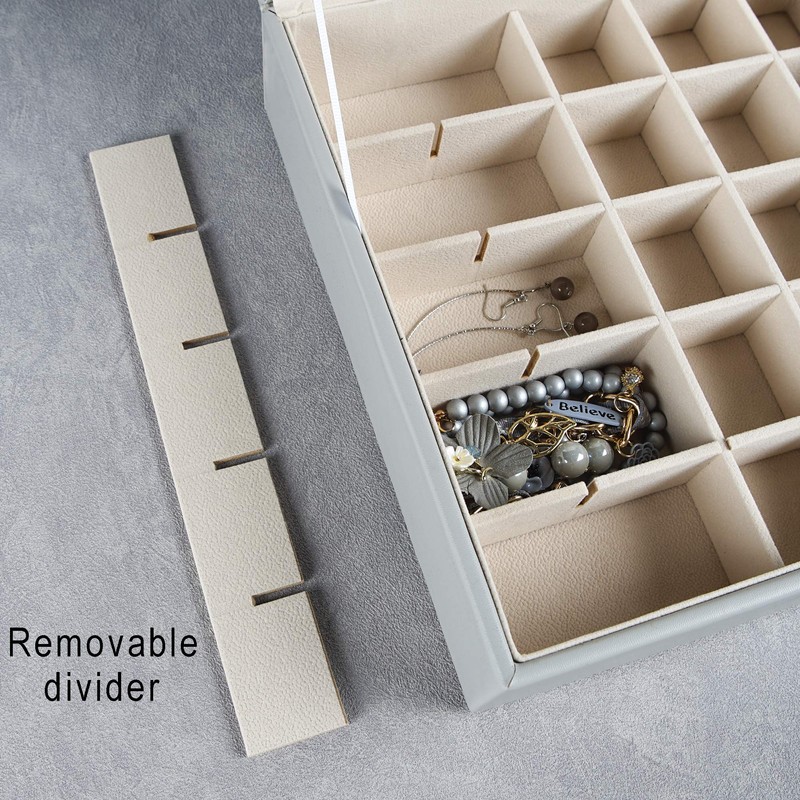 Frebeauty Earring Organizer Classic Jewelry Box 50 Slots Double Layer