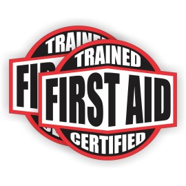Unbranded/Generic 2 FIRST AID Trained Certified Hard Hat Helmet Stickers / EMT Rescue Firefighter