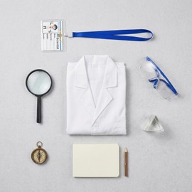 [Formemory] Children's Lab Coat Kids Lab Coat Experiment Coat Halloween Experiment Costume Children Research Lab Coat Children Medical Coat Experiment Lab Coat Cosplay Lightweight Breathable Glasses