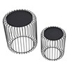 Cage Candleholder Set Matte Black Metal Cylinder Modern Simple Bird