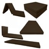 Danfuton Brown Trifold Foam Bed, Shikibuton, Sleeper Foldable Ottoman Mat