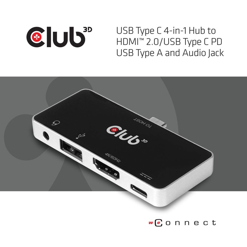 USB Type C 4-in-1 Hub to HDMI 4K60Hz USB Type
