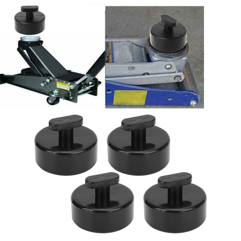 4pcs Jack Lift Pad Lifting Pucks Rubber Black Auto Accessory