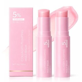 PDRN - Barra de bálsamo múltiple de colágeno rosa, 2 unidades de colágeno hidratante para debajo de los ojos, cuello, frente, líneas de sonrisa y labi