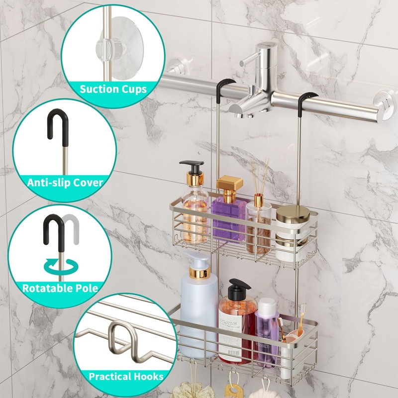 HapiRm Hanging Shower Caddy Organizer - No Drilling Shower Organizer