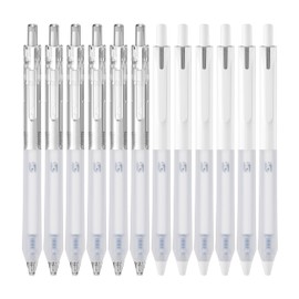 DR DOURONGE Gel Pens, Black Ink Pens Fine Point Smooth Writing Pens 0.5mm, Cute Aesthetic Office School Supplies Gifts for Women (White+Transparent)