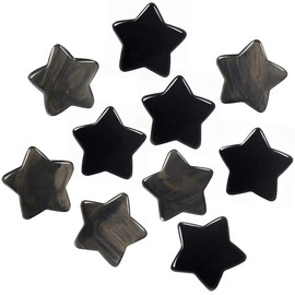 Nupuyai Pack of 5 Healing Stones Star Worry Stone Starry Sky Crystal Lucky Pocket Stone for Reiki Meditation and Home Decoration Obsidian Stone